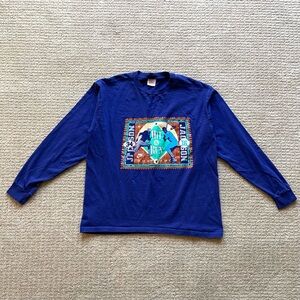 Nike Vintage Rare Grey Label Bo Jackson Hit & Run Long Sleeve Purple Tee Size XL